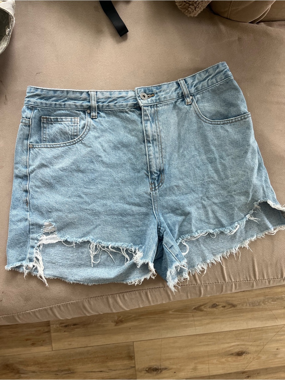 Cotton On Light Blue Distressed Denim Shorts